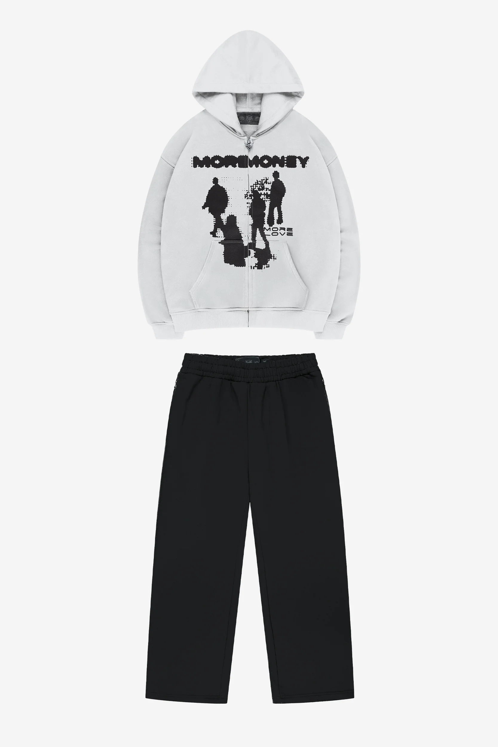 CONNECTIVITY ZIP GREY + OPEN LEG JOGGER BLACK