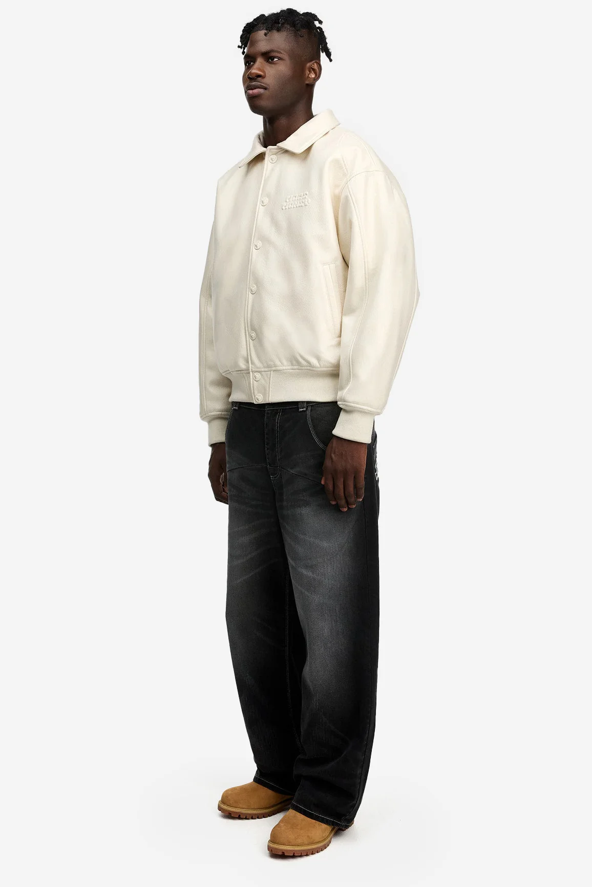 HEAVY HEART LEATHER JACKET WHITE - Image 3