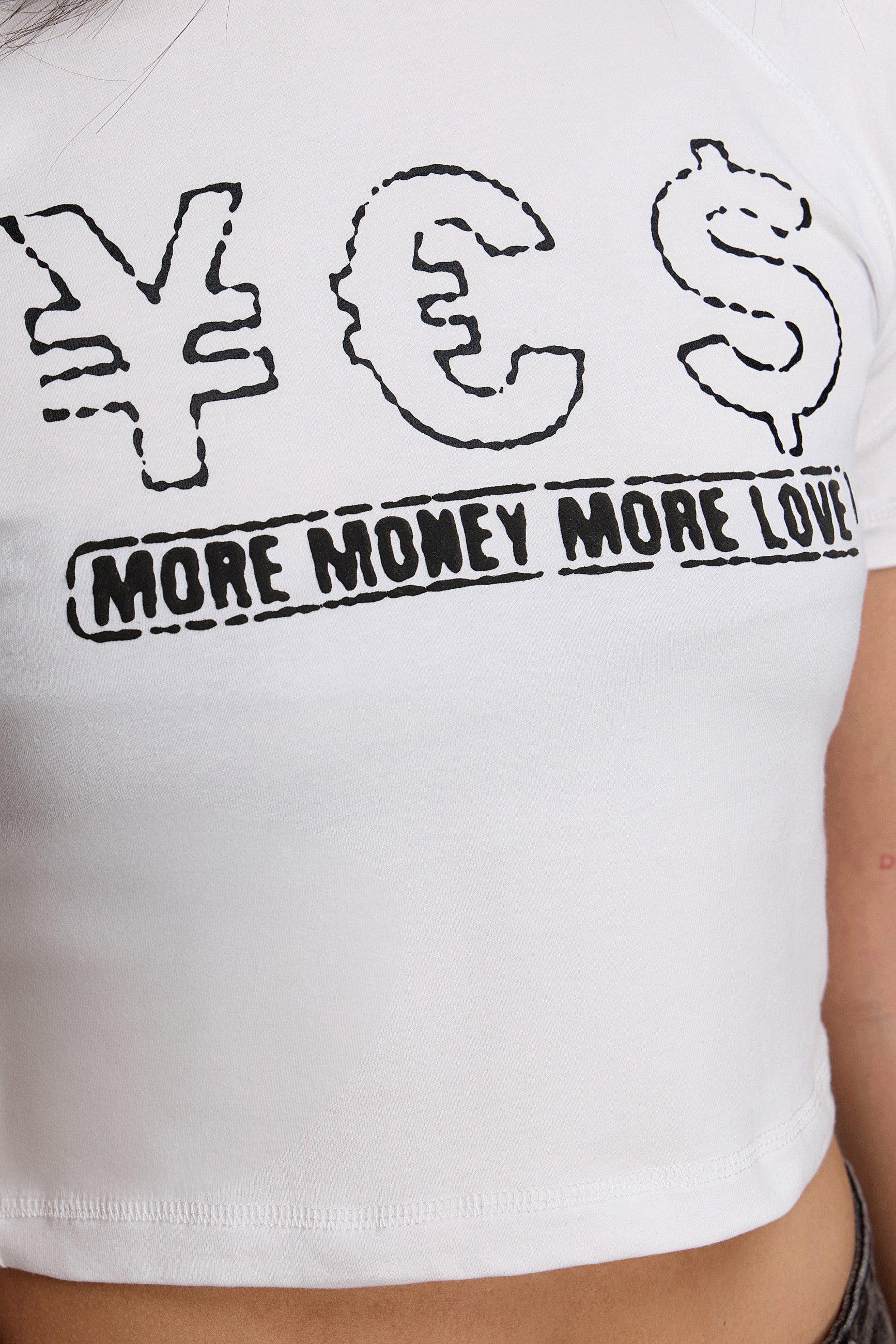 MORE MONEY YES CROP TOP WHITE - Image 5